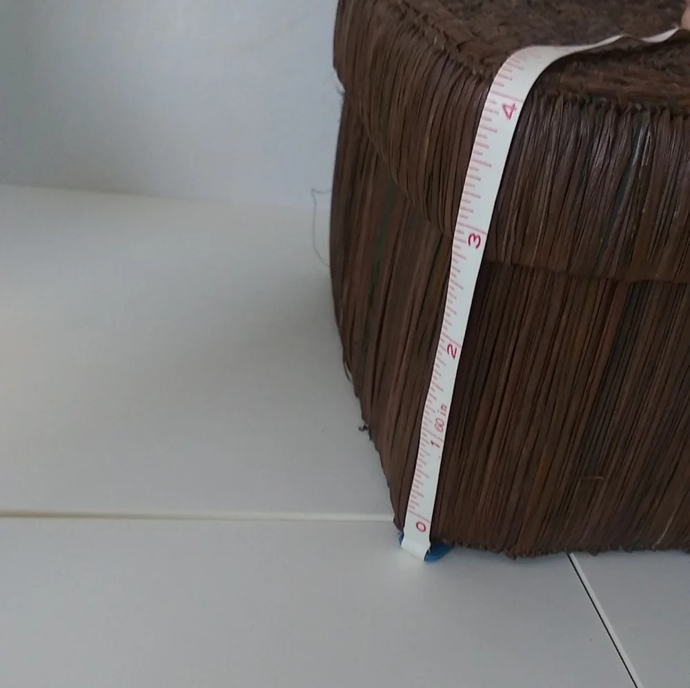 2 Straw Woven Square Cottagecore Boho Storage Boxes w/ lids